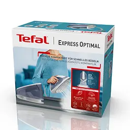 Tefal Праска-парогенератор Optimal, 2200Вт, 1200мл, паровий удар -190гр, постійна пара - 110гр, керам. підошва, біло-синій - мініатюра 8