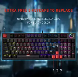 Механічна ігрова клавіатура JEDEL KL114 Drinkey Red Switch Black - мініатюра 6