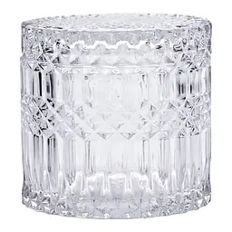 Цукерниця із скла Cylinder Crystal з кришкою 10 см Yiwu HP-4-100 - мініатюра 3