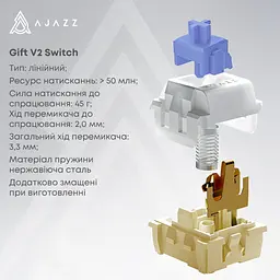 Клавіатура Ajazz AK980 V2 Gift Switch V2 Wireless/Bluetooth/USB UA Black/Grey/Yellow (AK980-V2-G-BGY) - мініатюра 9