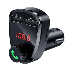 Автомобільний зарядний пристрій Hoco DE24 2 USB з FM-модулятором чорний - мініатюра 2