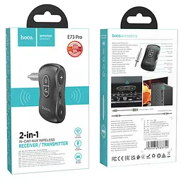 Bluetooth аудіо ресивер/трансмітер Hoco E73 Pro Journey (AUX 3.5mm) Black star - мініатюра 6