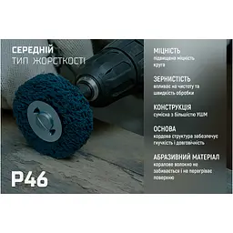 Круг зачистний Alloid "корал", з тримачем для дриля, 100мм, синій (SD-100223) - мініатюра 6