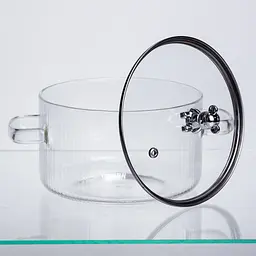 Каструля Yiwu Crystal Bear HP-34-39 з термостійкого боросилікатного скла 2 л з ручкою Ведмедик, жароміцна - мініатюра 5