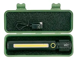 Ручний LED ліхтар акумуляторний ліхтарик та бічна COB лампа USB зарядка Bailong BL-C73-P50 - мініатюра 5