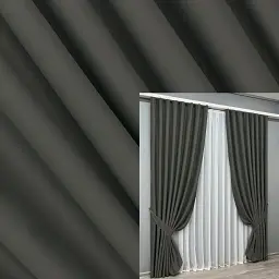Комплект штор VR-Textil Midnight блэкаут 2 шт 150x290 см темно-серый (1400ш)