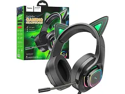 Навушники з мікрофоном Hoco W107 Cute Cat Ears Elf (W107B) (6931474791269) - мініатюра 5