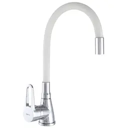 Змішувач для кухні Zerix SOP7 045 з білим гнучким виливом ZX2668 Хром