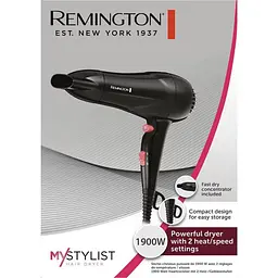 Фен Remington MyStylist чорний 1900 Вт (D2000) - мініатюра 7