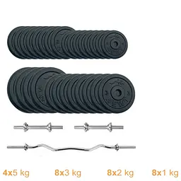 Набір штанга + гантелі металеві Newt Home Gym Set-W NE-M-W-SET-77 77 кг - мініатюра 2
