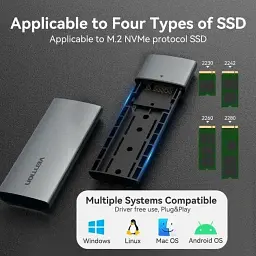Кишеня для жорстких дисків Vention (KPEH0) для M.2 USB3.1 Type-C Black - мініатюра 4