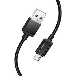 Кабель BOROFONE BX120 Placer charging data cable Type-C 3.0A/1m чорний - мініатюра 4