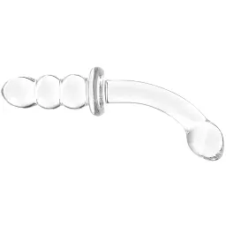 Двосторонній фалоімітатор G-Spot Glas Ribbed 20.3 см (прозорий) - мініатюра 8