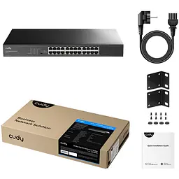 Комутатор Cudy GS1024L, 24 портовий Gigabit Metal Switch, 19 RM - мініатюра 4