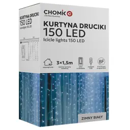 Гірлянда Chomik Штора" 150 LED холодний білий, 3x1,5 м, USB, з пультом, IP20, від мережі (5900779898493)