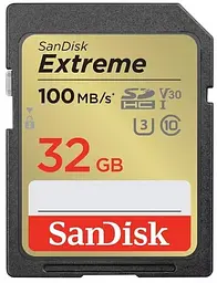 Карта пам'яті SD 32GB C10 UHS-I U3 R100/W60MB/s Extreme V30 SanDisk teh0025027
