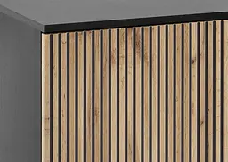 Тумба приліжкова з підсвіткою Perfect Home Сенто / Sento S54 з 1 шухлядою Чорний/дуб вотан (PFH-091484) - мініатюра 8