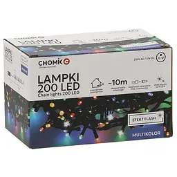 Гірлянда Chomik 200 LED мультиколор з ефектом блиску 10 м (LED9492)