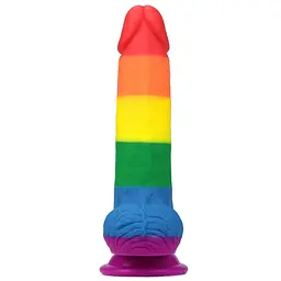 Фалоімітатор LoveToy Prider Dildo 7.5" 19.5 см райдужний - мініатюра 2