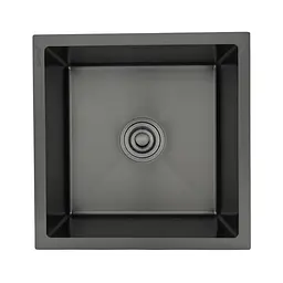 Кухонна мийка Gappo GS4444-6 інтегрована 440x440 мм, нержавіюча сталь, поверхня PVD, Чорний