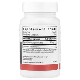 Підтримка щитовидної залози Thyroid Glandular 40 mg 100 рослинних капсул Allergy Research Group vit0005130 - мініатюра 2