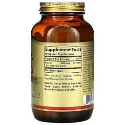Вітамін В3 ніацин Solgar Niacin Vitamin B3 500 мг 100 вегетаріанських капсул - мініатюра 2