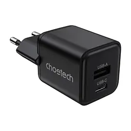 Зарядное устройство для Choetech 1xUSB-C PD30W PPS + 1xUSB QC3.0 (PD5012-EU-BK)