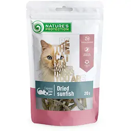 Ласощі для котів сушені сонячні окуні Nature's Protection snacks for cats dried sunfish 20г