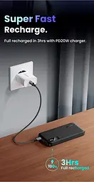 УМБ Ugreen 10000mAh 20W PD,QC3.0 USB-A+USB-C Black (PB311) - мініатюра 4