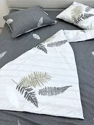 Комплект постільної білизни Ecotton двоспальний Сімейний 150х215 см сірий Папороть (21007АВ) (23367)