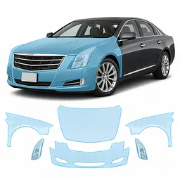 Антигравійна захисна бронеплівка за лекалами для Cadillac XTS I 2013-2019 - передня частина авто (капот бампер крила))