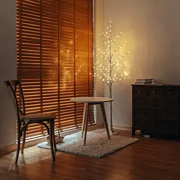 Світлодіодне дерево бонсай LED біле, 120 см, 220V, теплий білий (WLS-9041-W) - мініатюра 6
