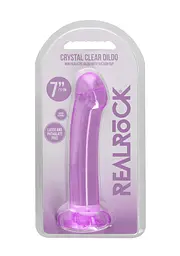 Фалоімітатор RealRock Crystal Clear 6.7" 17 см (фіолетовий) - мініатюра 5
