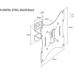 Підставка під ТВ X-DIGITAL STEEL 17-32" SA220 Black - мініатюра 2