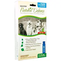 Sentry Natural Defense сентри натуральна захист краплі від бліх і кліщів для собак і цуценят усіх порід