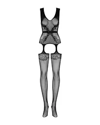 Бодістокінг Obsessive Bodystocking F217 XL/XXL, елегантний силуетний малюнок, імітація панчіх - мініатюра 5