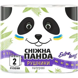Паперові рушники Сніжна Панда ЕкстраЛонг 4 рулони (2 уп. х 2 рулони) - мініатюра 2
