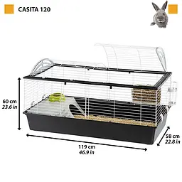 Клітка для кроликів та морських свинок Ferplast Casita 120 синя 119x58x61 см 57067170 - мініатюра 2