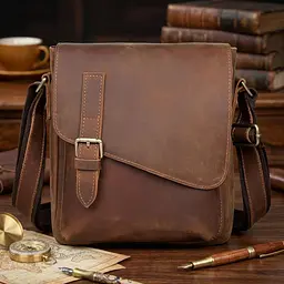 Шкіряна чоловіча сумка 20206 Vintage коричневий - мініатюра 10