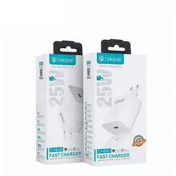 Зарядний пристрій Celebrat C-H8-EU 25W Wall Charger + Type-C Cable White - мініатюра 2