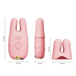 Смарт-вібратор для грудей Zalo - Nave Coral Pink, пульт ДК, робота через додаток - мініатюра 3