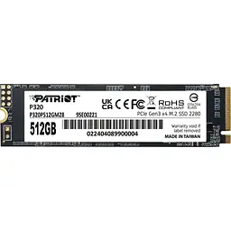 Накопичувач SSD M.2 2280 512GB Patriot (P320P512GM28)