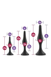 Набір анальних пробок Blush Luxe Beginner Plug Kit Black SX3071 104335 - мініатюра 4