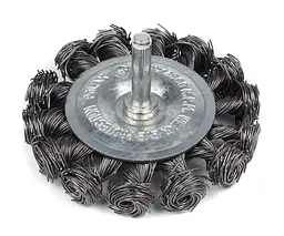 Щітка торцева 75 мм, для дриля, 1/4", кручений дріт Polax (54-174)