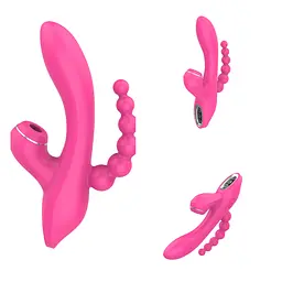 Вібратор Erospace Sweet Play Sucking Vibrator With Anal Beads A3 - мініатюра 6