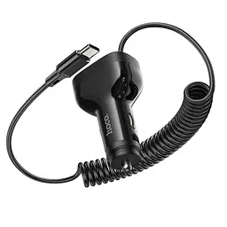 Автомобільний зарядний пристрій Hoco NZ11A 2USB/ Type-C PD 30W чорний + кабель Type-C - мініатюра 5