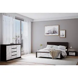 Комод у вітальню ВМК Каспіан МДФ KOM2D4S Венге магія/Білий сніг (GRB-1730) - мініатюра 2