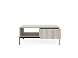 Стіл журнальний Perfect Home Нова / Nova з 2 шухлядами та чорними ніжками L104 Кашемір (PFH-091253) - мініатюра 2
