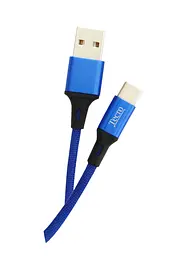 Кабель Tecro (TC-0100BE) USB-USB Type-C 1 м Синій