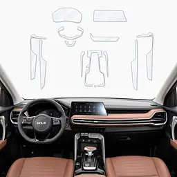 Набір Плівок захисних для салону Kia Sportage ACE 2021-2023 (Понелі Кансолі Дисплея Двері Ручки) на всі Секції